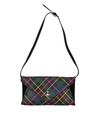 Edinburgh Envelope Clutch, &pound;196, Handbags, Blue/Green/Red/Yellow, Canvas, Front view